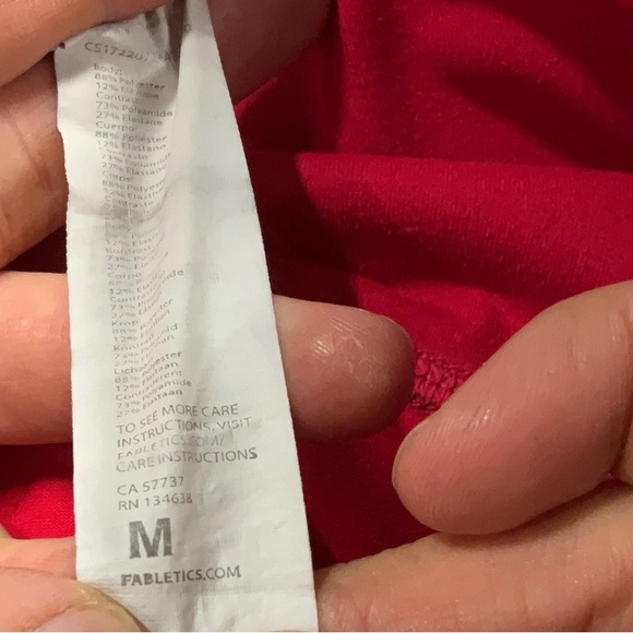 Women's Fabletics Hot Pink High-Waisted Leggings Size Medium with Pockets - Picture 5 of 5